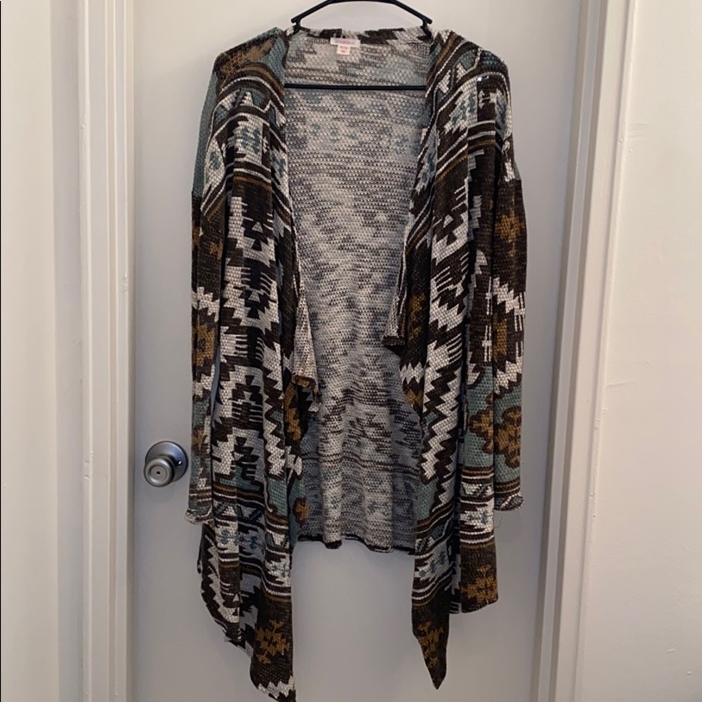 Aztec pattern sweater.